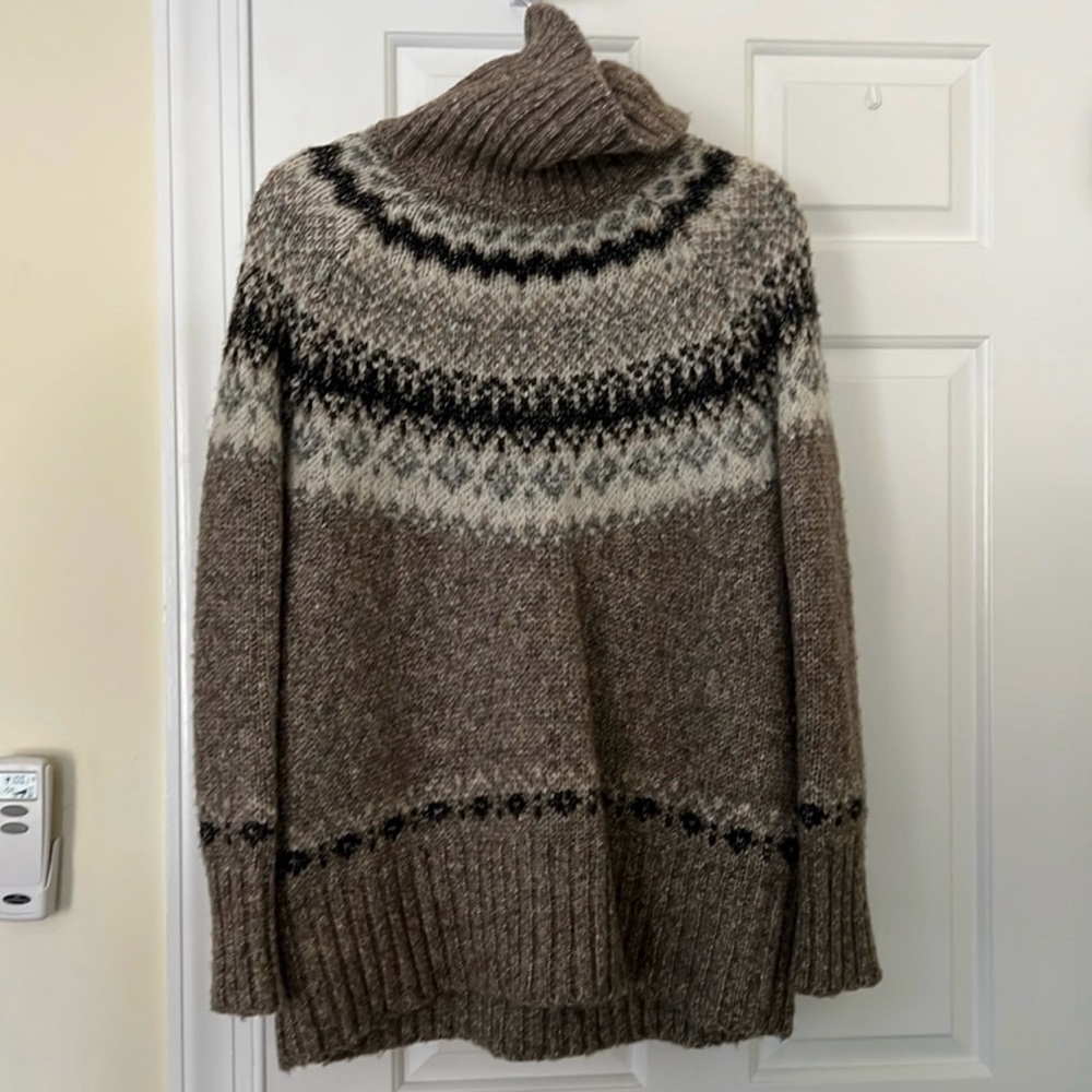 Tuckernuck Tinsbury Fair Isle Sweater Brown Size Small